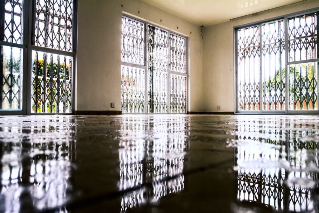 water damage inside a house