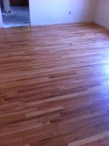 Freshly refinished hardwood floor